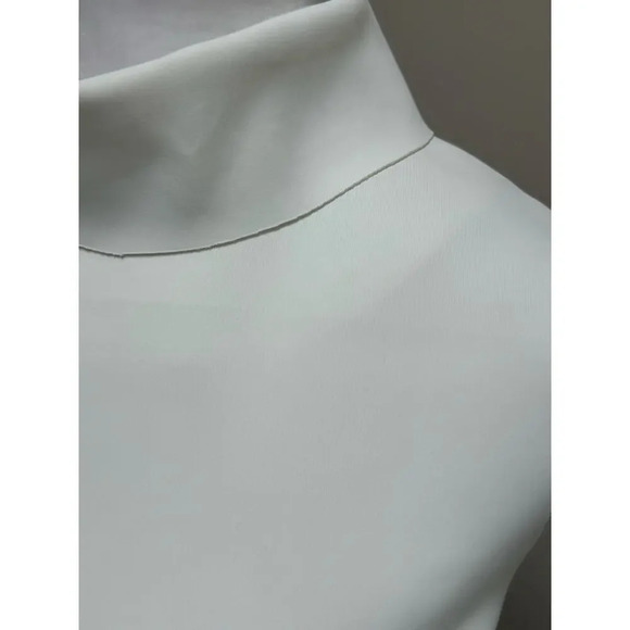 Marciano Mock Neck White Fit & Flare Dress Size Small Stretch Hoco - Picture 10 of 12